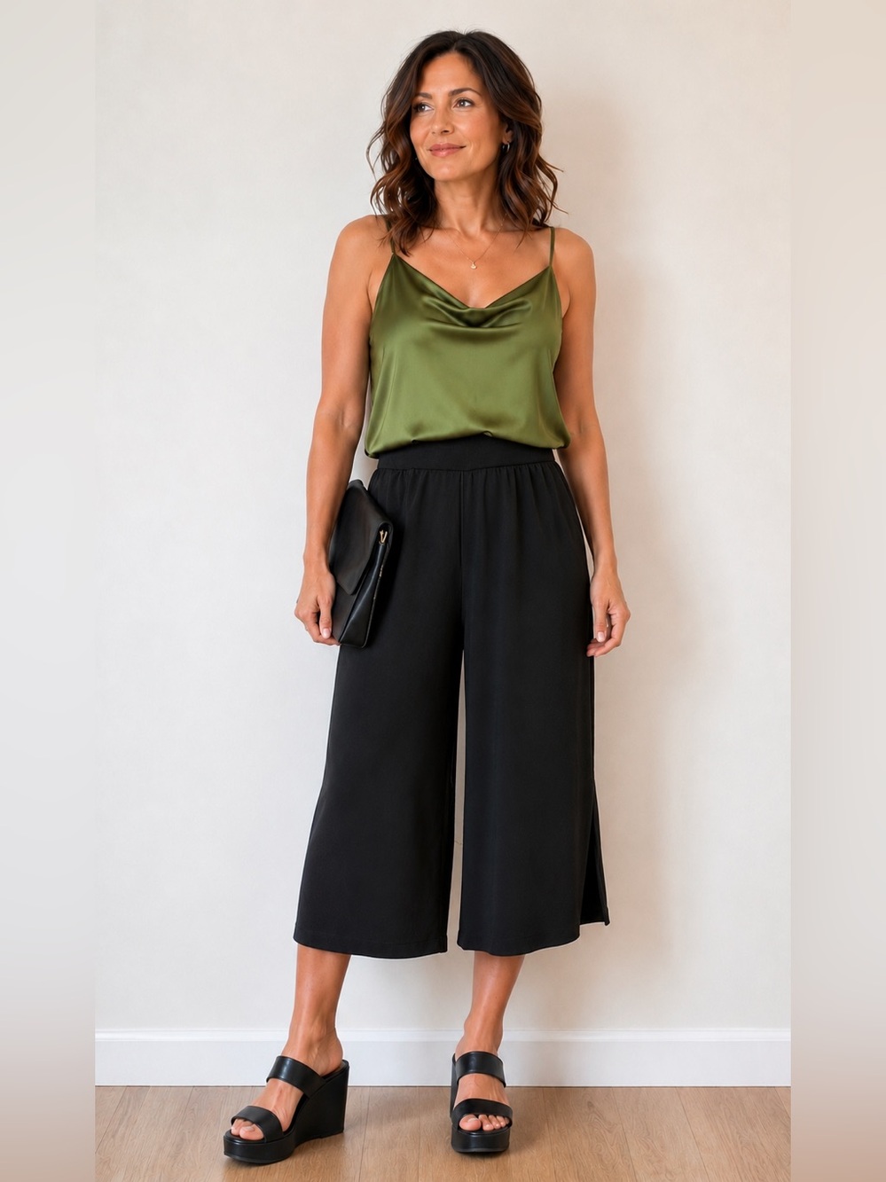 Joan Rivers women’s Wide Leg colette pull on Pants in Black